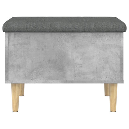 Panca Portaoggetti Grigio Cemento 62x42x46 cm Legno Multistrato - homemem39