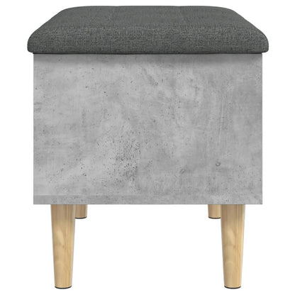 Panca Portaoggetti Grigio Cemento 62x42x46 cm Legno Multistrato - homemem39