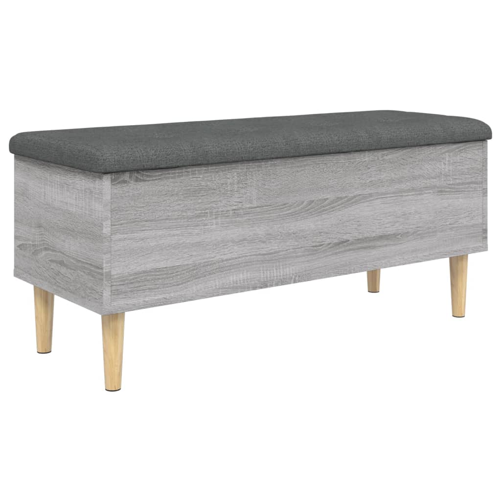 Panca Portaoggetti Grigio Sonoma 102x42x46 cm Legno Multistrato | homemem39