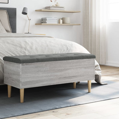 Panca Portaoggetti Grigio Sonoma 102x42x46 cm Legno Multistrato | homemem39