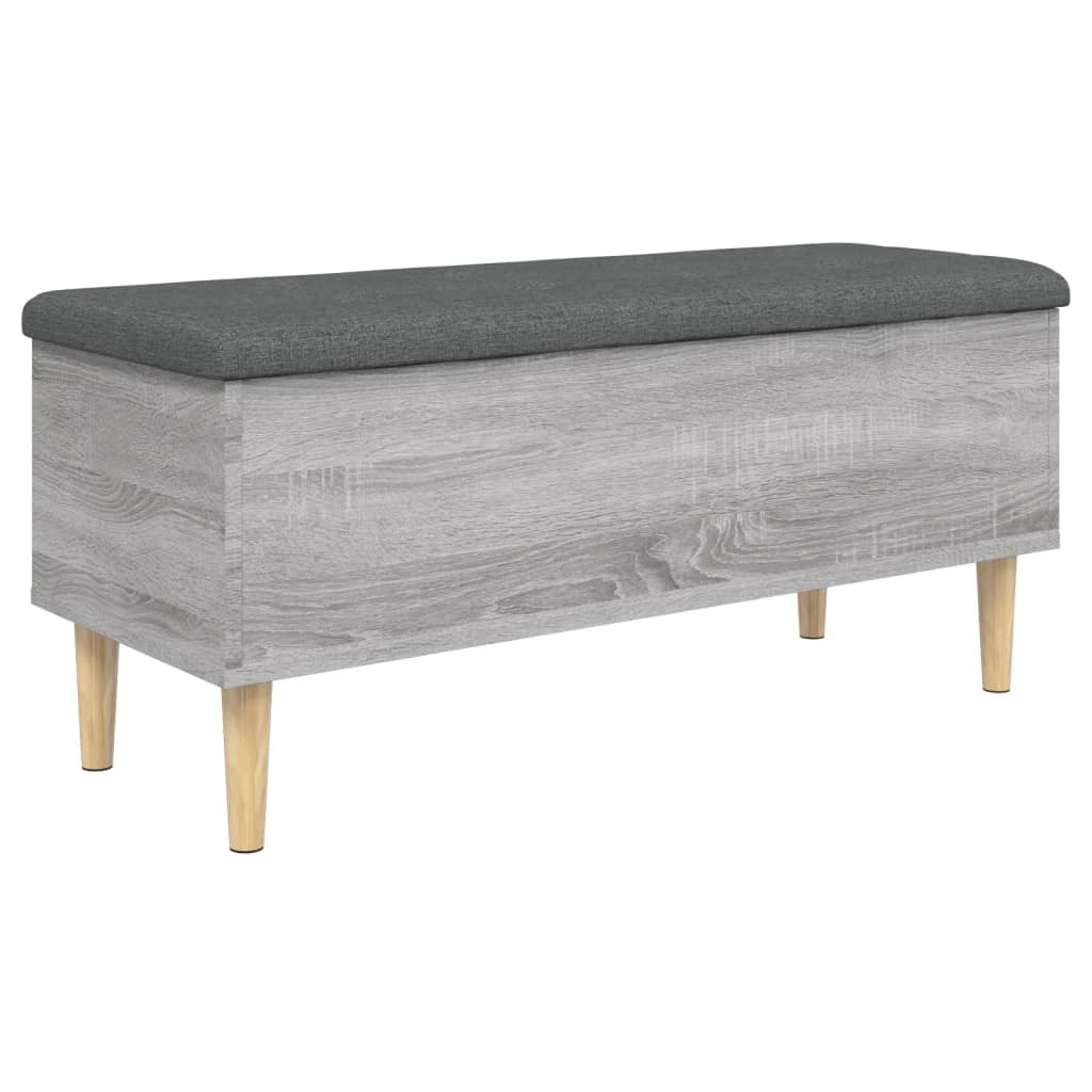 Panca Portaoggetti Grigio Sonoma 102x42x46 cm Legno Multistrato | homemem39