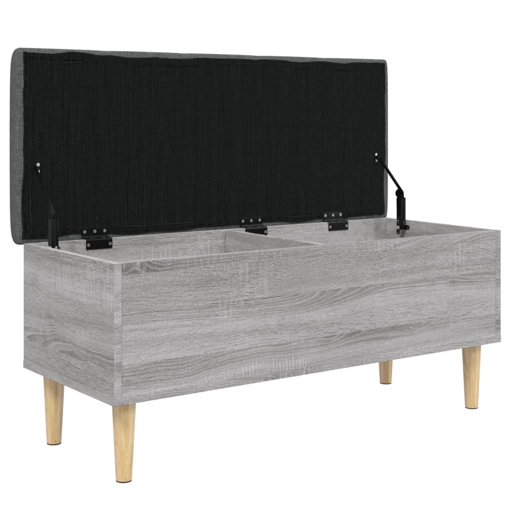Panca Portaoggetti Grigio Sonoma 102x42x46 cm Legno Multistrato | homemem39