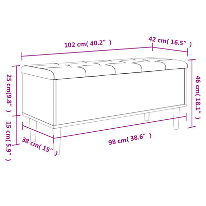 Panca Portaoggetti Grigio Sonoma 102x42x46 cm Legno Multistrato | homemem39