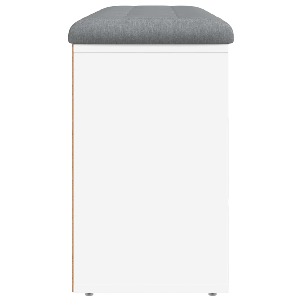 Panca Porta Scarpe Bianca 102x32x50 cm in Legno Multistrato - homemem39