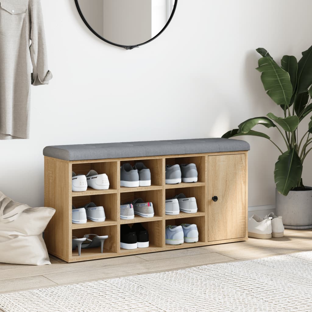 Panca Porta Scarpe Rovere Sonoma 102x32x50 cm Legno Multistrato | homemem39
