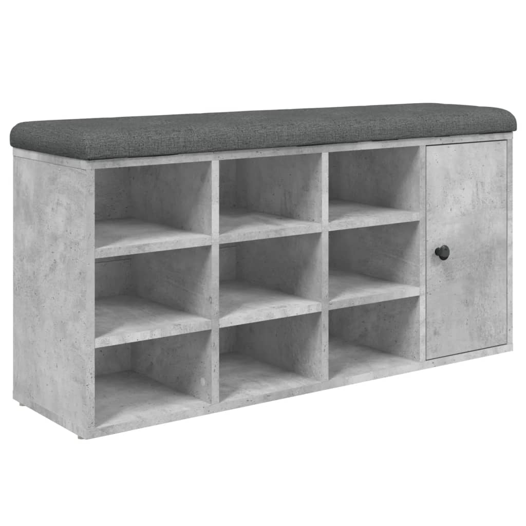 Panca Porta Scarpe Grigio Cemento 102x32x50cm Legno Multistrato | homemem39