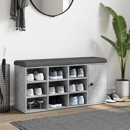 Panca Porta Scarpe Grigio Cemento 102x32x50cm Legno Multistrato | homemem39
