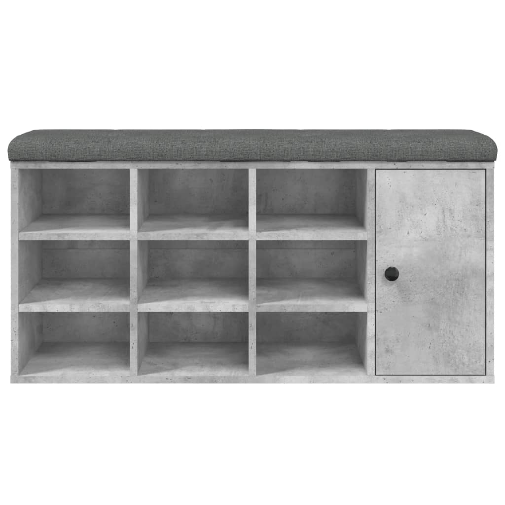 Panca Porta Scarpe Grigio Cemento 102x32x50cm Legno Multistrato | homemem39