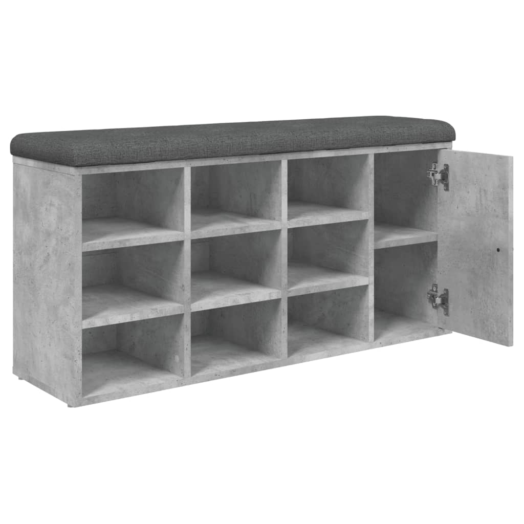 Panca Porta Scarpe Grigio Cemento 102x32x50cm Legno Multistrato | homemem39