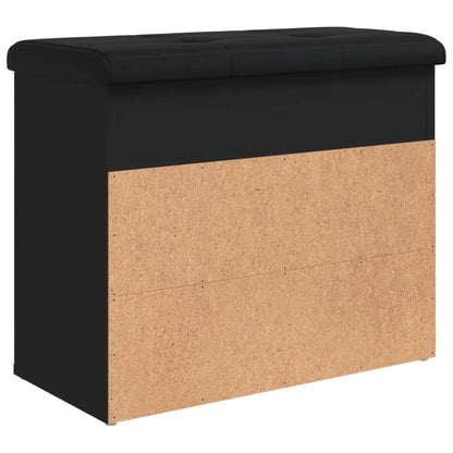 Panca Porta Scarpe Nera 62x32x50 cm in Legno Multistrato - homemem39