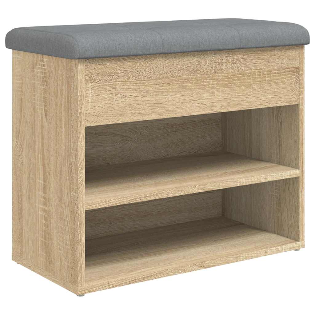 Panca Porta Scarpe Rovere Sonoma 62x32x50 cm Legno Multistrato | homemem39