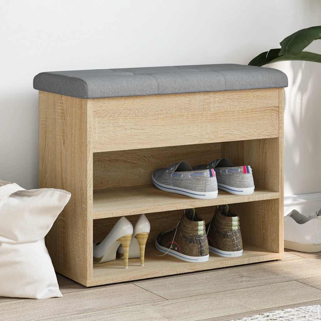 Panca Porta Scarpe Rovere Sonoma 62x32x50 cm Legno Multistrato | homemem39