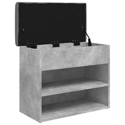 Panca Porta Scarpe Grigio Cemento 62x32x50cm Legno Multistrato | homemem39