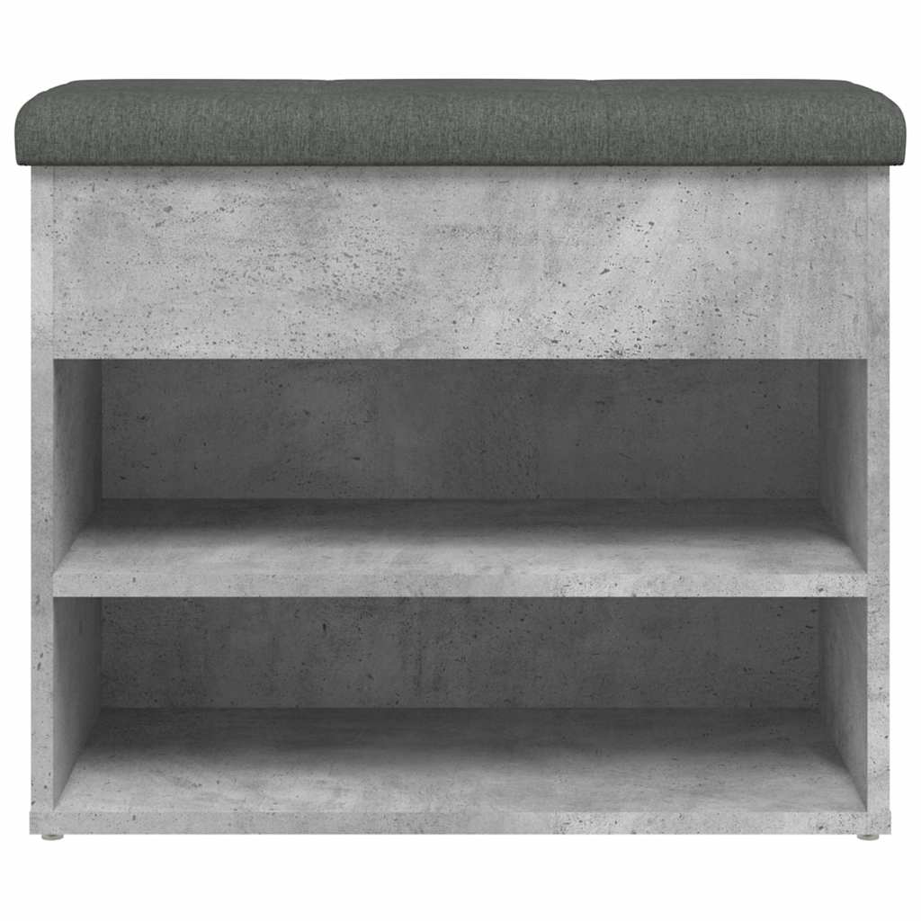 Panca Porta Scarpe Grigio Cemento 62x32x50cm Legno Multistrato | homemem39