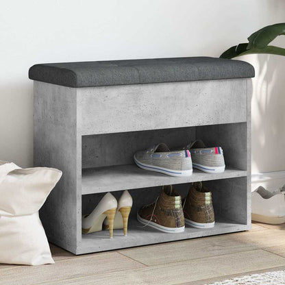 Panca Porta Scarpe Grigio Cemento 62x32x50cm Legno Multistrato | homemem39
