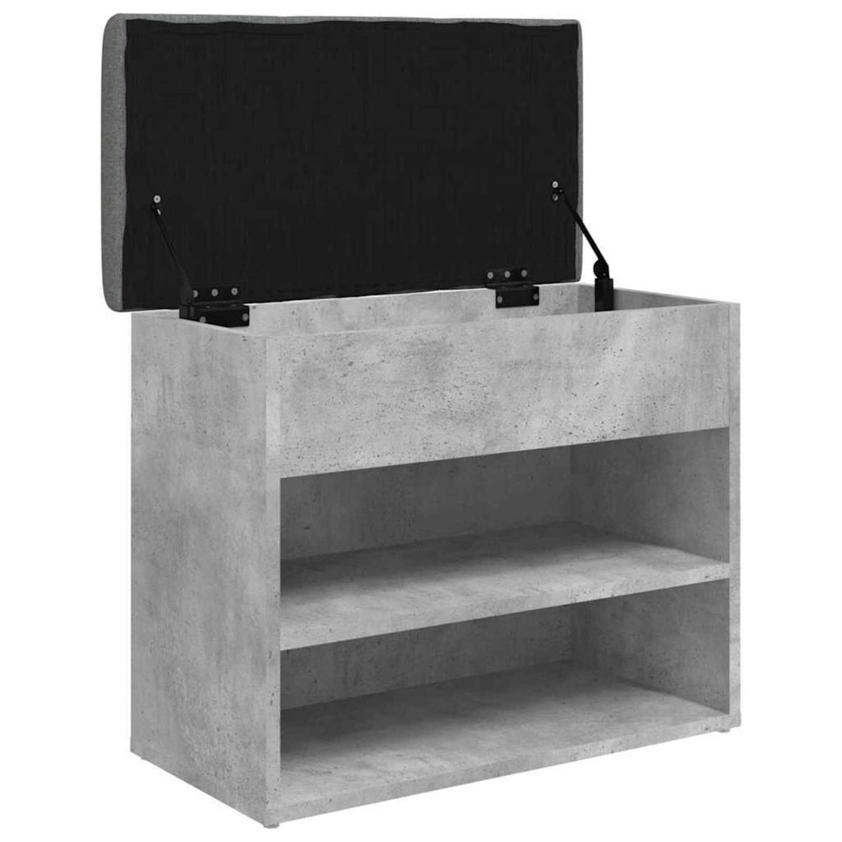 Panca Porta Scarpe Grigio Cemento 62x32x50cm Legno Multistrato