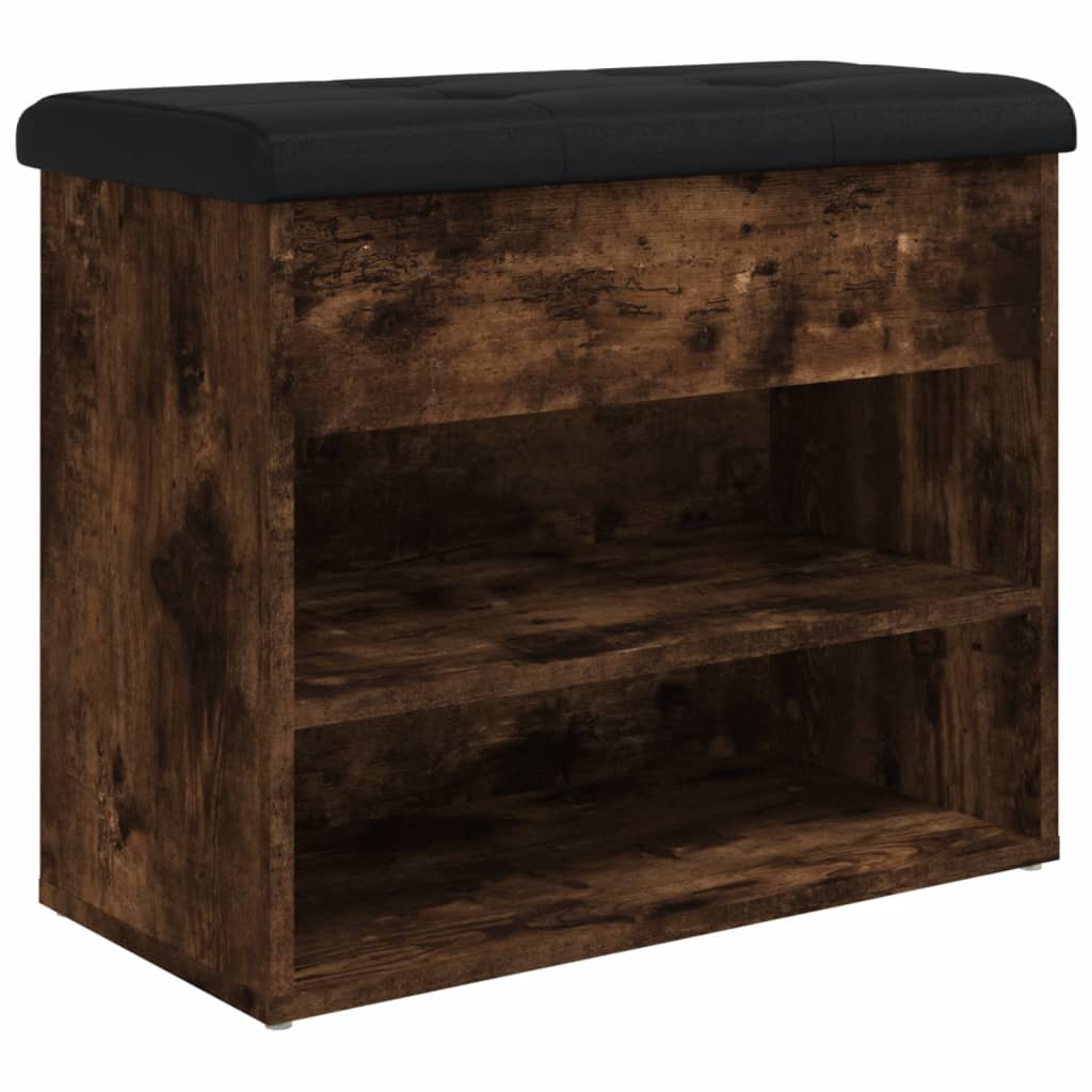Panca Porta Scarpe Rovere Fumo 62x32x50 cm Legno Multistrato | homemem39