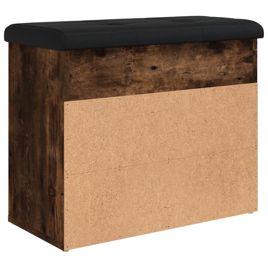 Panca Porta Scarpe Rovere Fumo 62x32x50 cm Legno Multistrato | homemem39