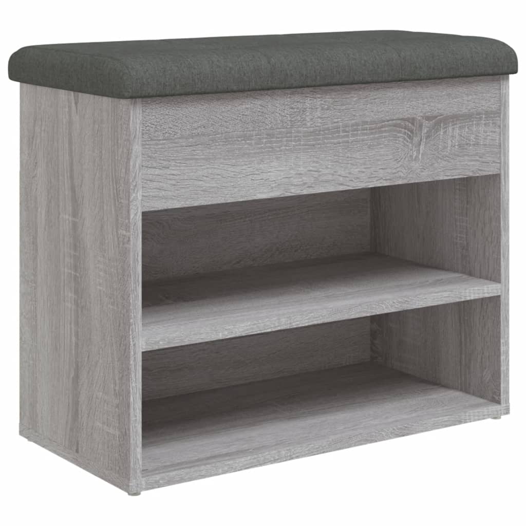 Panca Porta Scarpe Grigio Sonoma 62x32x50 cm Legno Multistrato | homemem39