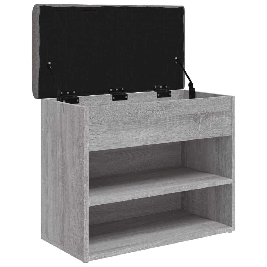 Panca Porta Scarpe Grigio Sonoma 62x32x50 cm Legno Multistrato | homemem39