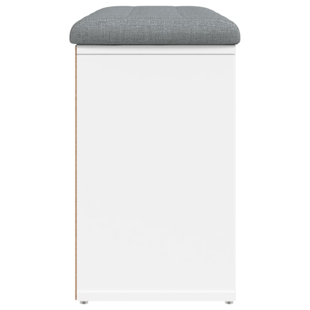 Panca Scarpiera Bianca 82x32x50 cm in Legno Massello di Argilla | homemem39