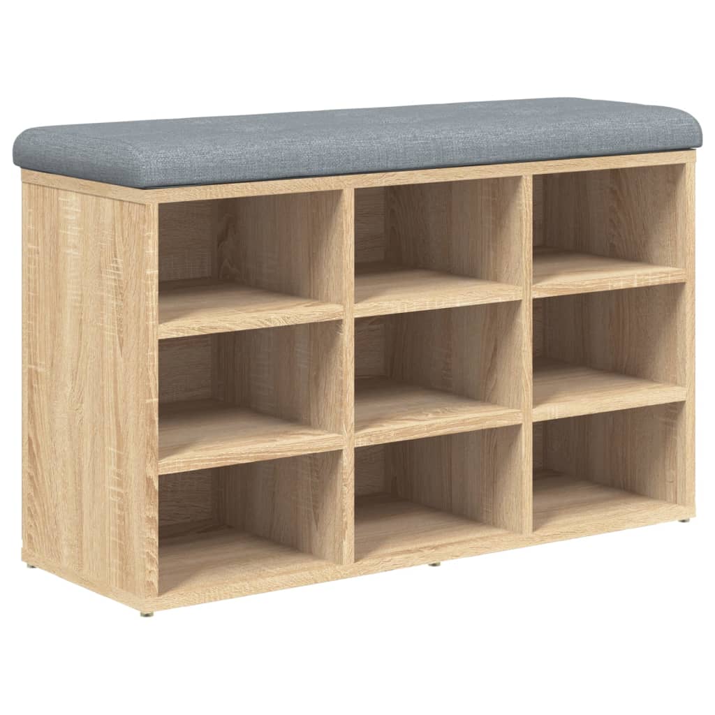 Panca Scarpiera Rovere Sonoma 82x32x50 cm Legno Agglomerato | homemem39