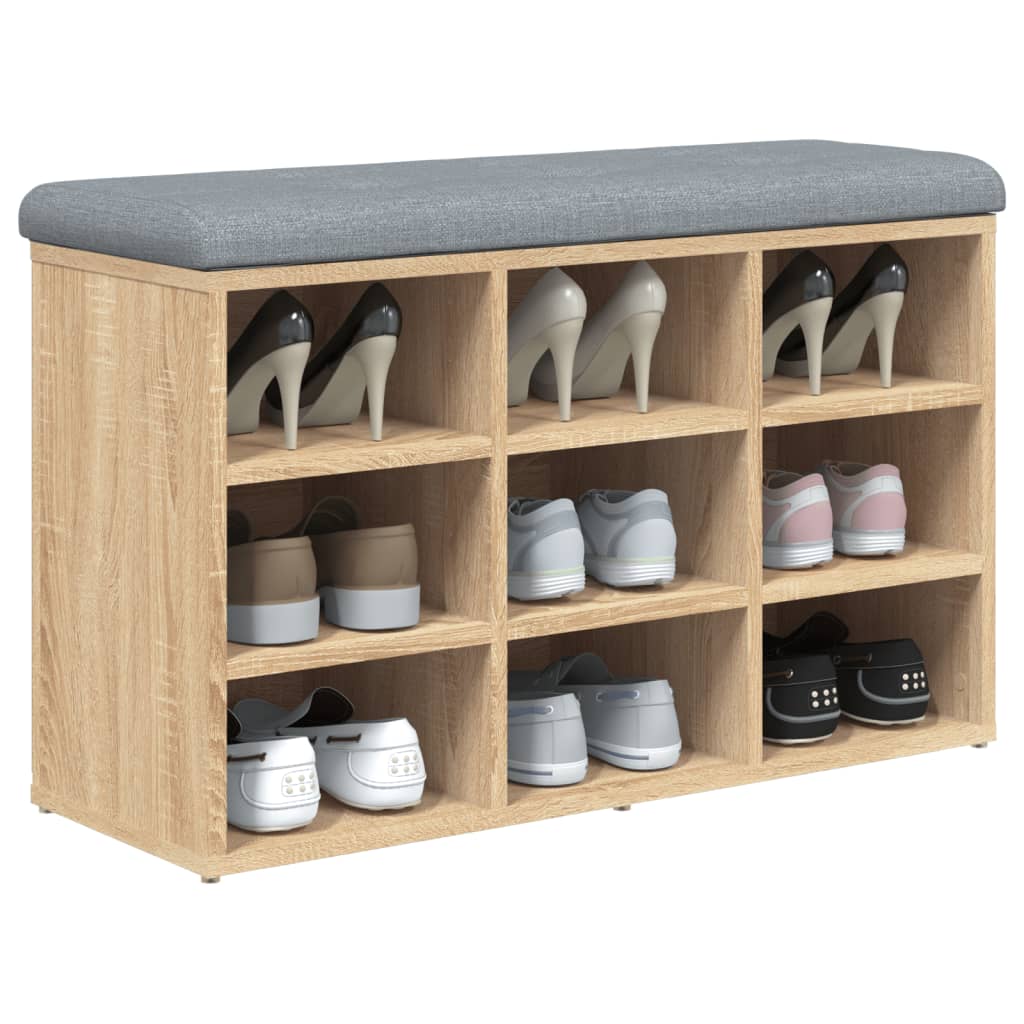 Panca Scarpiera Rovere Sonoma 82x32x50 cm Legno Agglomerato | homemem39