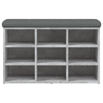 Panca Porta Scarpe Grigio Cemento 82x32x50cm Legno Multistrato - homemem39