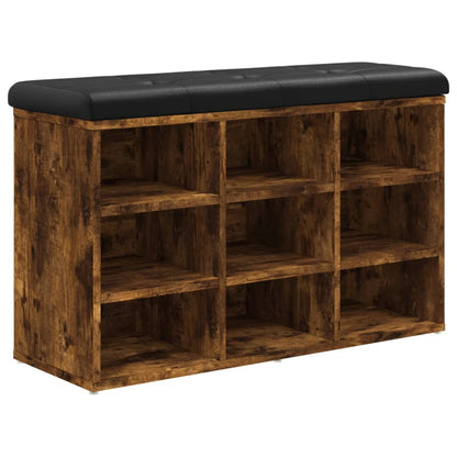 Panca Porta Scarpe Rovere Fumo 82x32x50 cm Legno Multistrato | homemem39