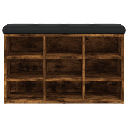 Panca Porta Scarpe Rovere Fumo 82x32x50 cm Legno Multistrato | homemem39