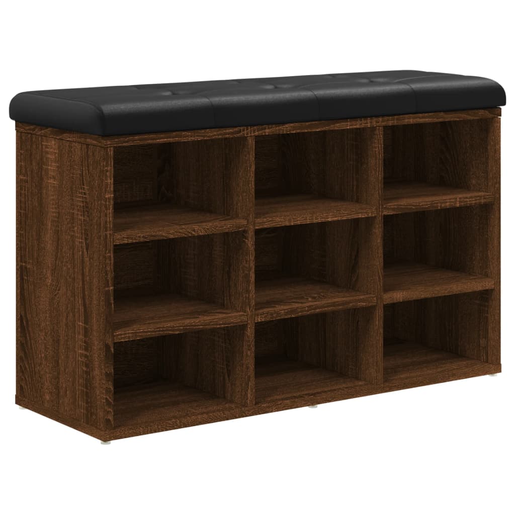 Panca Porta Scarpe Rovere Marrone 82x32x50cm Legno Multistrato | homemem39