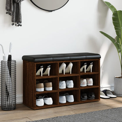 Panca Porta Scarpe Rovere Marrone 82x32x50cm Legno Multistrato | homemem39