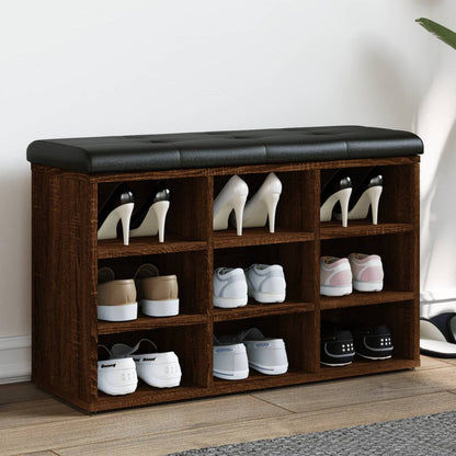 Panca Porta Scarpe Rovere Marrone 82x32x50cm Legno Multistrato | homemem39