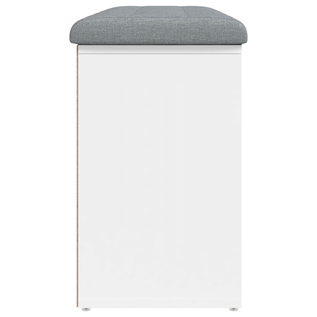 Panca Scarpiera Bianca 102x32x50 cm in Legno Massello di Argilla | homemem39