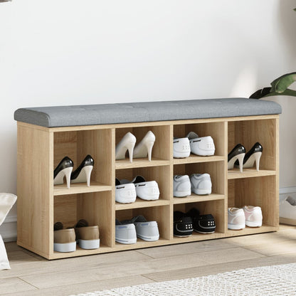 Panca Porta Scarpe Rovere Sonoma 102x32x50 cm Legno Multistrato | homemem39