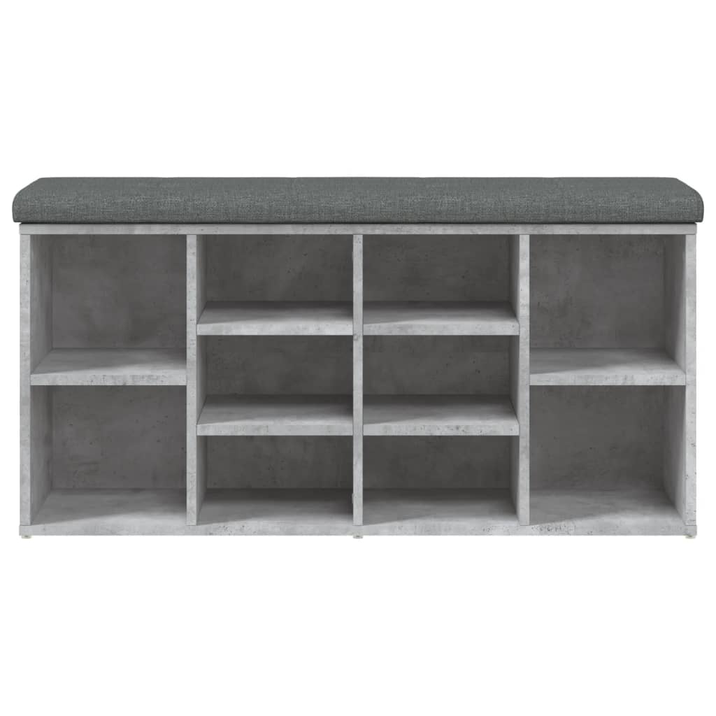 Panca Porta Scarpe Grigio Cemento 102x32x50cm Legno Multistrato | homemem39