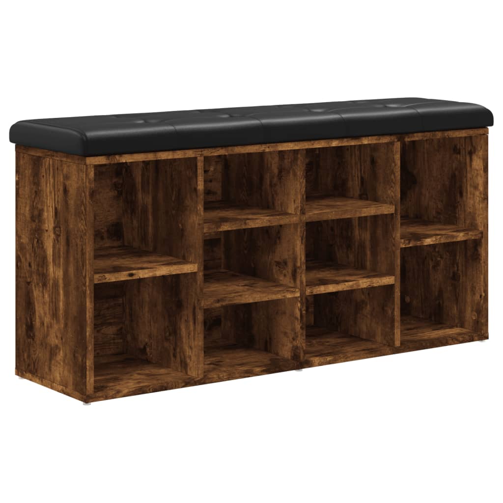 Panca Porta Scarpe Rovere Fumo 102x32x50 cm Legno Multistrato | homemem39