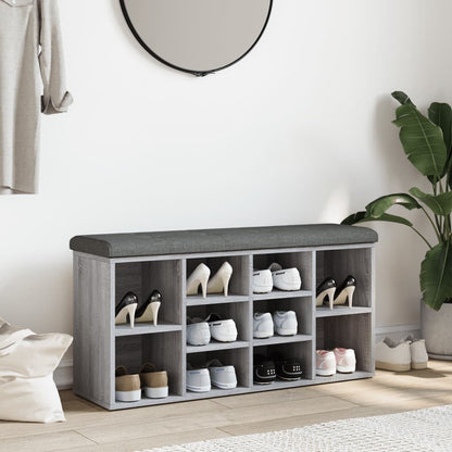 Panca Porta Scarpe Grigio Sonoma 102x32x50 cm Legno Multistrato | homemem39