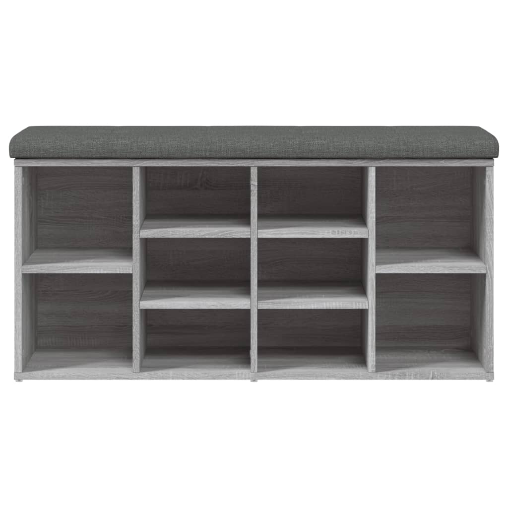 Panca Porta Scarpe Grigio Sonoma 102x32x50 cm Legno Multistrato | homemem39
