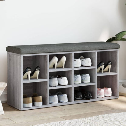 Panca Porta Scarpe Grigio Sonoma 102x32x50 cm Legno Multistrato | homemem39