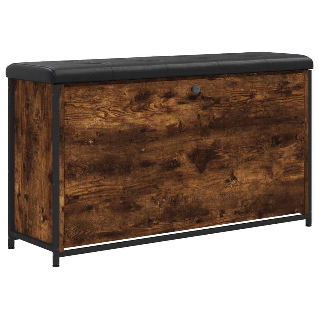 Panca Portascarpe Cassetto Ribaltabile Rovere Fumo 102x32x56cm - homemem39