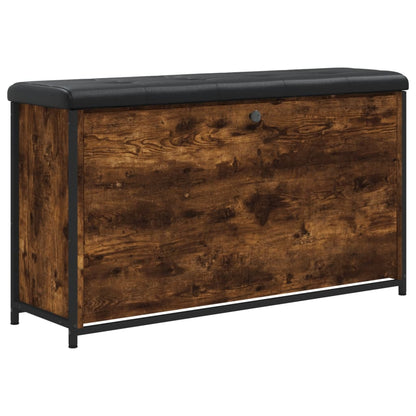 Panca Portascarpe Cassetto Ribaltabile Rovere Fumo 102x32x56cm - homemem39