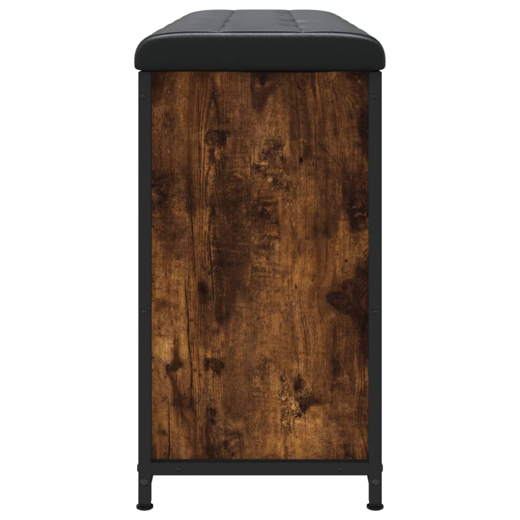 Panca Portascarpe Cassetto Ribaltabile Rovere Fumo 102x32x56cm - homemem39