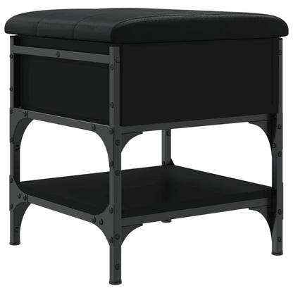 Panca Porta Scarpe Nera 42x42x45 cm in Legno Multistrato - homemem39