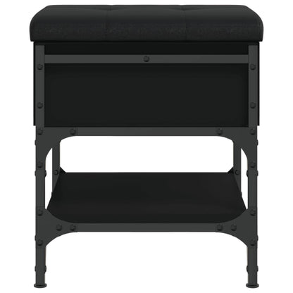 Panca Porta Scarpe Nera 42x42x45 cm in Legno Multistrato - homemem39