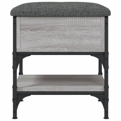 Panca Porta Scarpe Grigio Sonoma 42x42x45 cm Legno Multistrato - homemem39