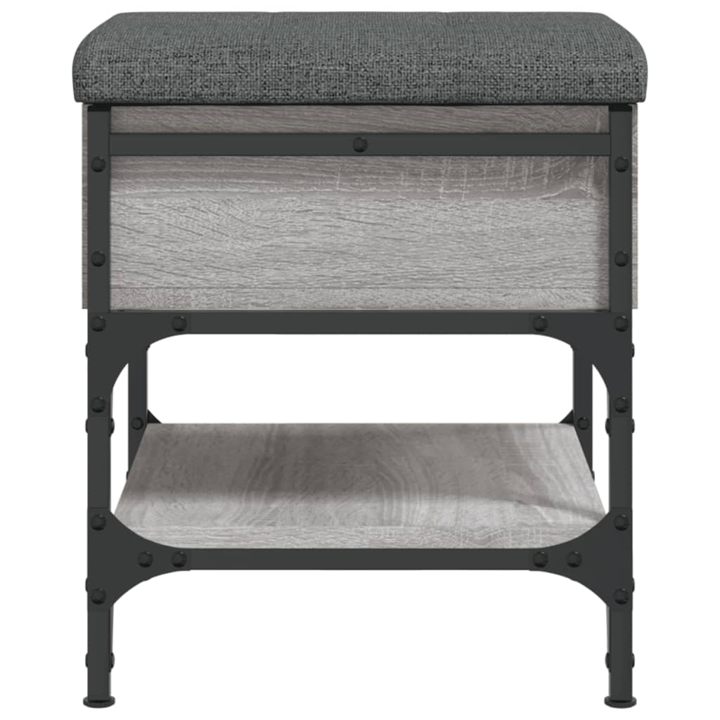 Panca Porta Scarpe Grigio Sonoma 42x42x45 cm Legno Multistrato - homemem39