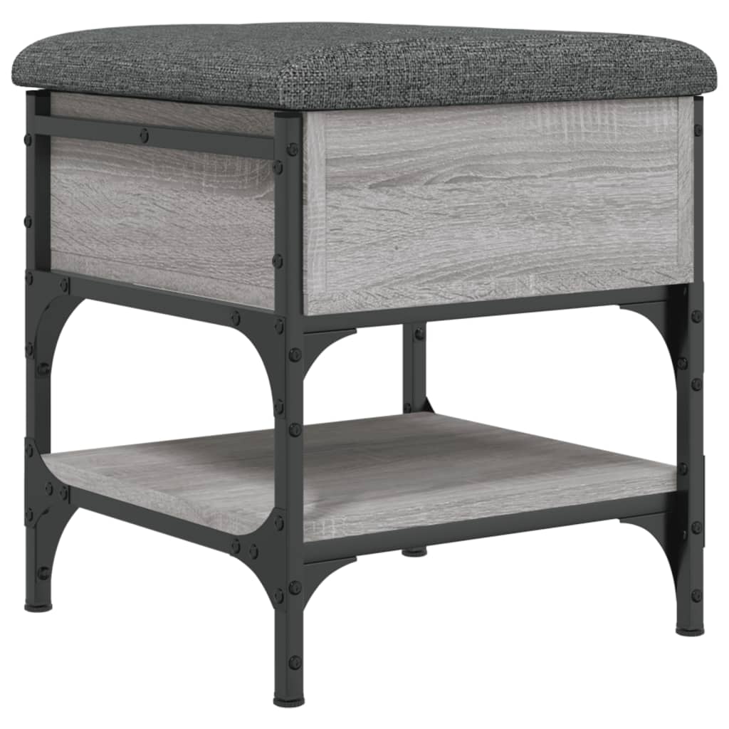Panca Porta Scarpe Grigio Sonoma 42x42x45 cm Legno Multistrato - homemem39