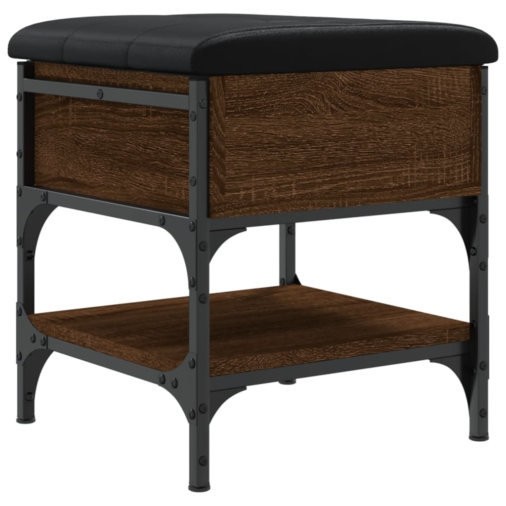 Panca Porta Scarpe Rovere Marrone 42x42x45 cm Legno Multistrato - homemem39
