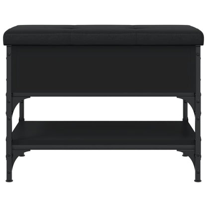 Panca Porta Scarpe Nera 62x42x45 cm in Legno Multistrato - homemem39